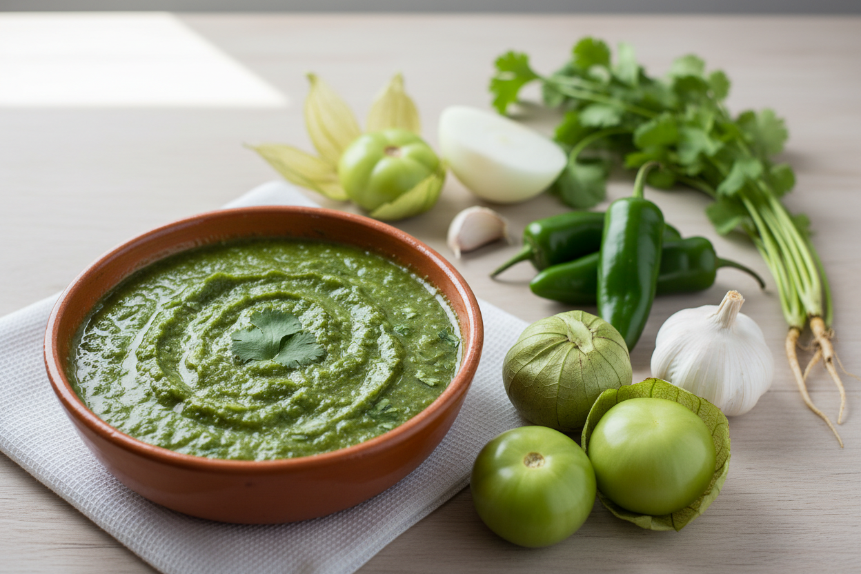 🌶️ Salsa verde con tomate • Suave y equilibrada

Una salsa verde cocida con chile cuaresmeño y un sabor equilibrado que va con todo: tacos, enchiladas, guisos y desayunos. Instachef garantiza una cocción perfecta.

Ingredientes

600 g tomate verde

60 g chile cuaresmeño

120 g cebolla

2 dientes ajo

1½ cdita sal

10 g cilantro

Preparación

Pica tomate, chile, cebolla y ajo 5 seg / vel 5.

Cocina 10 min / 100°C / vel baja.

Añade sal y cilantro.

Licúa 30 seg / vel 8.

Tips Instachef

Agrega aguacate para